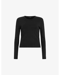 AllSaints - Stevie Round-Neck Long-Sleeve Cotton T-Shirt - Lyst