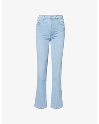 FRAME - Le Sleek Straight-Leg High-Rise Stretch-Denim Jeans - Lyst