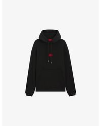 HUGO - Branded Relaxed-Fit Cotton-Blend Hoody - Lyst