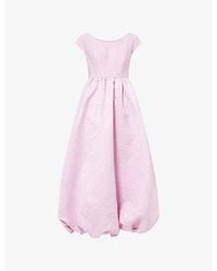Huishan Zhang - Lula Puffball-Hem Woven Midi Dress - Lyst