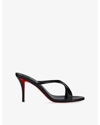 Christian Louboutin - Mulazee Cross 80 Leather Heeded Sandals - Lyst