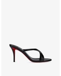 Christian Louboutin - Mulazee Cross 80 Leather Heeled Sandals - Lyst