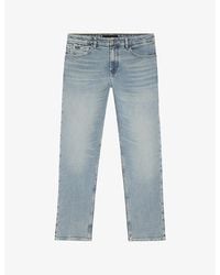BOSS - Faded-Wash Slim-Leg Denim Jeans - Lyst