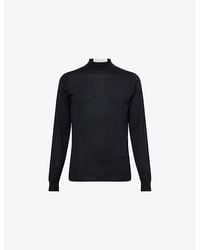 John Smedley - Mock-Neck Fine-Knit Merino-Wool Jumper - Lyst