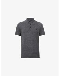 AllSaints - Mode Short-Sleeve Merino Wool Polo Shirt - Lyst