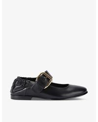 Bottega Veneta - Astaire Mary-Jane Leather Ballet Pumps - Lyst