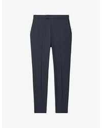 Reiss - Found Pressed-Crease Straight-Leg Stretch-Woven Trousers - Lyst