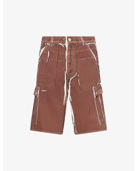 Marni - Screen-Printed Denim Cargo Shorts - Lyst