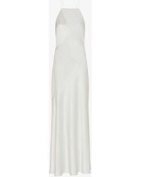 Whistles - Eileen High-neck Silk Maxi Wedding Dress - Lyst