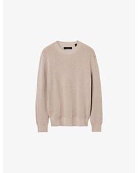 AllSaints - Aspen Logo-Embroidered Cotton And Wool-Blend Jumper - Lyst