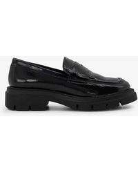 Dune - Gracelyne Penny-trim Patent-leather Loafers - Lyst