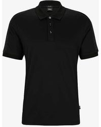 BOSS - Jacquard-trim Regular-fit Cotton Polo Shirt X - Lyst