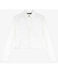 Maje - Ciski Long-sleeved Cropped Cotton Shirt - Lyst