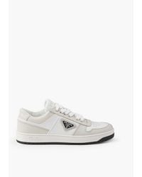 Prada - Downtown Brand-Plaque Leather Low-Top Trainers - Lyst