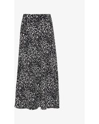 Whistles - Shadow Leopard-print Woven Midi Skirt - Lyst