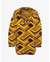 Prada - Shetland Geometric-Pattern Wool Jumper - Lyst
