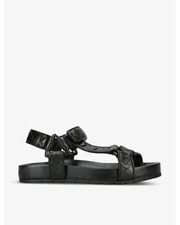Bottega Veneta - Trip Brand-embossed Leather Sandals - Lyst