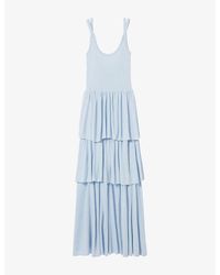 Claudie Pierlot - Scoop-Neck Ruffle-Skirt Knitted Maxi Dress - Lyst