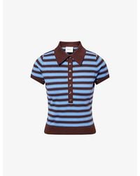 Reformation - Bentley Striped Cotton-Blend Polo-Top - Lyst