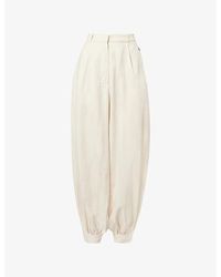 Atelier Ninety Five - Balloon Hem Cotton And Linen Blend Trousers - Lyst