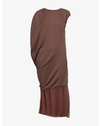 Oude Waag - Asymmetric Draped Cupro And Wool-Blend Maxi Dress - Lyst