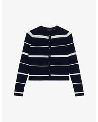 Ted Baker - Vy Eloriaa Slim-fit Striped Stretch-knit Cardigan - Lyst
