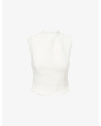 Odd Muse - Sleeveless High-Neck Bouclé Top - Lyst