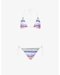 Missoni - Zigzag-Pattern Triangle Tulle Bikini Set - Lyst