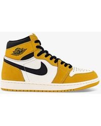 Nike - Air 1 High Brand-embroidered Leather High-top Trainers - Lyst