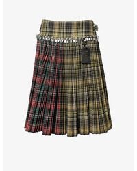 Chopova Lowena - Tartan Tartan-pattern Stretch-cotton Midi Skirt - Lyst