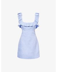 Zimmermann - Indria Ruffled Cotton Mini Dress - Lyst