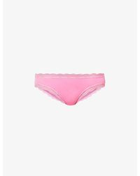 Stripe & Stare - Mid-rise Lace Stretch-woven Brief - Lyst