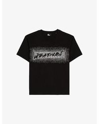 The Kooples - Rhinestone Graphic Cotton-Jersey T-Shirt - Lyst
