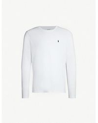 Polo Ralph Lauren - Crewneck Long-sleeved Cotton-jersey T-shirt - Lyst
