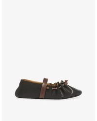 Marni - Branded Leather Ballet Flats - Lyst