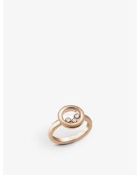 Chopard - Happy Diamonds Icons 18Ct Rose- And 0.15Ct Brilliant-Cut Diamond Ring - Lyst