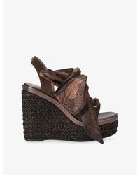 Carvela Kurt Geiger - Sorrento Scarf Faux-Suede Wedge Sandals - Lyst