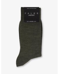 FALKE - Airport Ribbed-trim Wool-blend Socks - Lyst