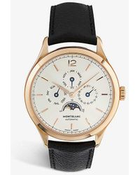 Montblanc - 112535 Heritage 18ct Rose-gold And Leather Automatic Watch - Lyst