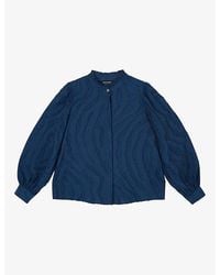 Whistles - Animal-Textured Stand-Collar Woven Shirt - Lyst