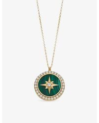 Astley Clarke - Polaris Large 18Ct-Plated Sterling- Malachite And Sapphire Locket Necklace - Lyst