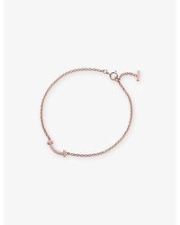 Tiffany & Co. - Tiffany T Smile 18Ct Rose- And Diamond Bracelet - Lyst