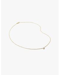 Monica Vinader - Solitaire 18Ct-Plated Vermeil Sterling- And 0.06Ct Lab-Grown Diamond Necklace - Lyst