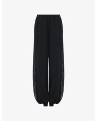 eem - Mesh-Panel Relaxed-Fit Knitted Trousers - Lyst