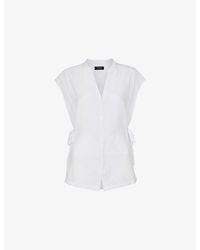 Whistles - Side-Tie Button-Down Woven Shirt - Lyst