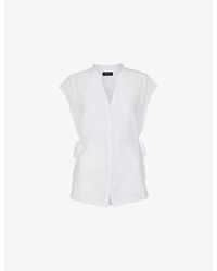 Whistles - Side-Tie Button-Down Woven Shirt - Lyst
