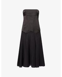 Anna October - Ariella Corset Stretch-Woven Midi Dress - Lyst