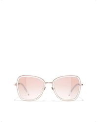 Chanel - Ch4277b Square-frame Metal Sunglasses - Lyst