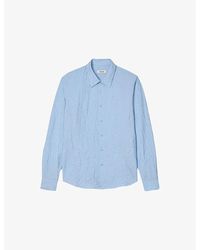 Sandro - Crinkled-Texture Regular-Fit Woven Shirt - Lyst