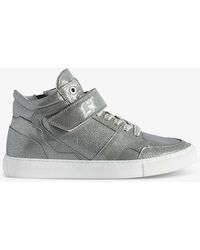 Zadig & Voltaire - Flash Infinity Glitter Patent-leather Mid-top Trainers - Lyst